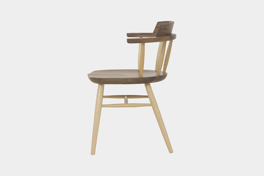 i☆【2脚】 ナガノインテリア アームレス チェア 木製 回転椅子 NAGANO回転可